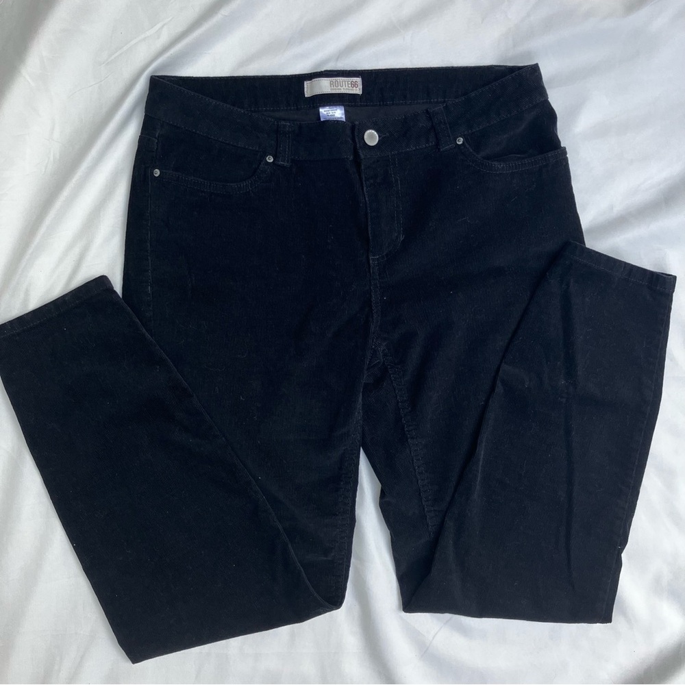 Route 66 Black Corduroy Straight Jeans Size 29